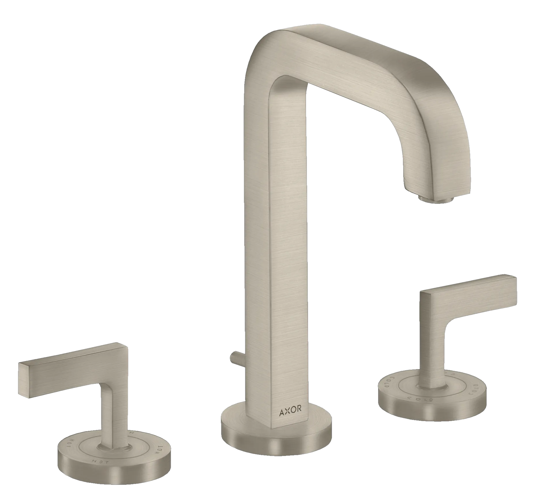 Hansgrohe AXOR Citterio 3-Loch Waschtischarmatur Brushed Nickel, ComfortZone 170, Ausladung 140 mm, Auslaufhöhe 166 mm, Hebelgriff, Normalstrahl, max. Durchfluss 5 l/min Hansgrohe AXOR Citterio 3-Loch Waschtischarmatur Brushed Nickel, ComfortZone 170, Ausladung 140 mm, Auslaufhöhe 166 mm, Hebelgriff, Normalstrahl, max. Durchfluss 5 l/min