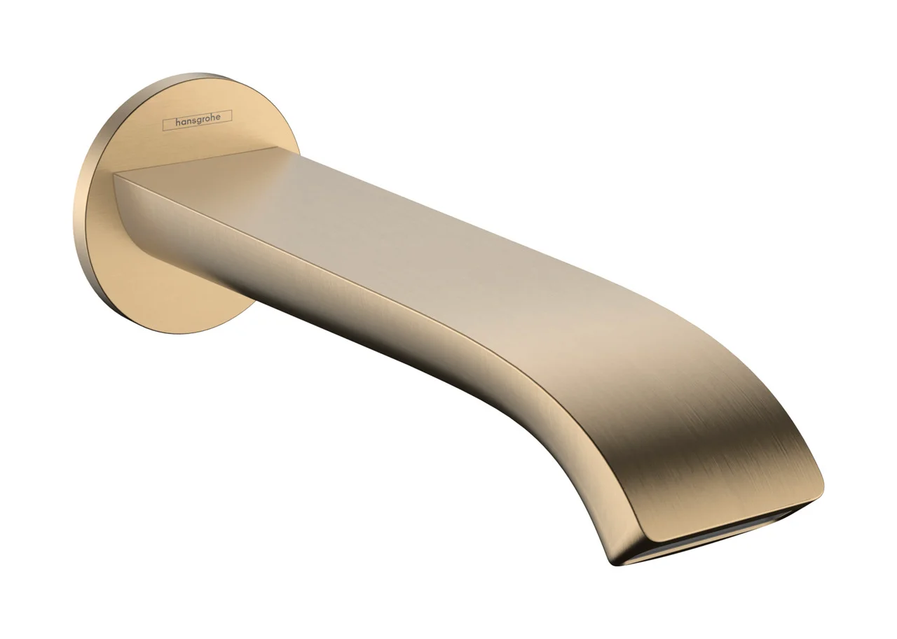 Hansgrohe Vivenis Wanneneinlauf BBR, Brushed Bronze, Ausladung 202 mm, Wandmontage, max. Durchfluss 24,3 l/min bei 3 bar