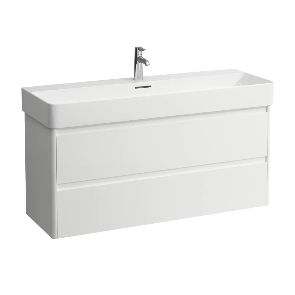 Laufen Waschtischunterbau BASE 2.0, 400x1168x515mm, 2 Schubladen, Griffmulde, für Waschtisch H810289, weiß matt Laufen Waschtischunterbau BASE 2.0, 400x1168x515mm, 2 Schubladen, Griffmulde, für Waschtisch H810289, weiß matt