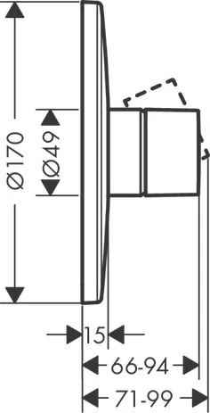 Brausenmischer Unterputz Axor Uno Fertigset Zerogriff chrom Brausenmischer Unterputz Axor Uno Fertigset Zerogriff chrom