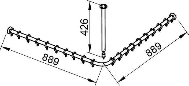 Plan 14937170900 Brausevorhangstangen-Set für Dusche 900 x 900 mm silber-eloxiert