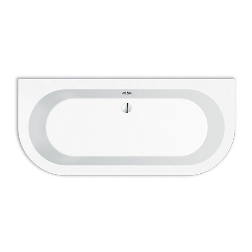 repaBAD Badewanne „Livorno Oval“ vorwand oval 165 × 75 cm, mittig, Mittelablauf in Weiß