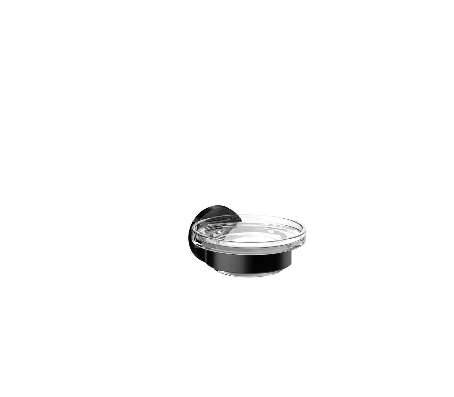 round Seifenhalter Glasteil klar, schwarz