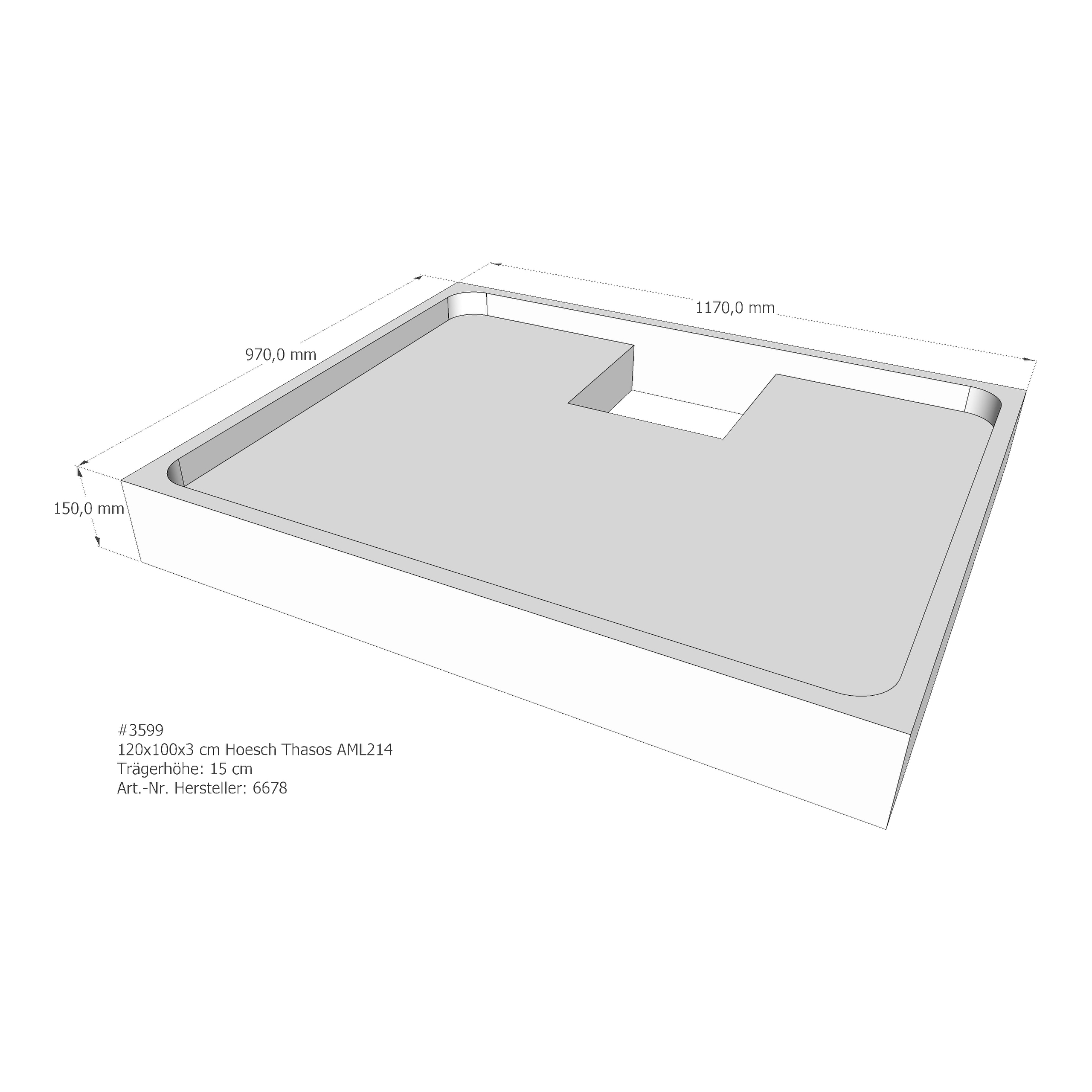 Duschwannenträger für Hoesch Thasos 120 × 100 × 3 cm