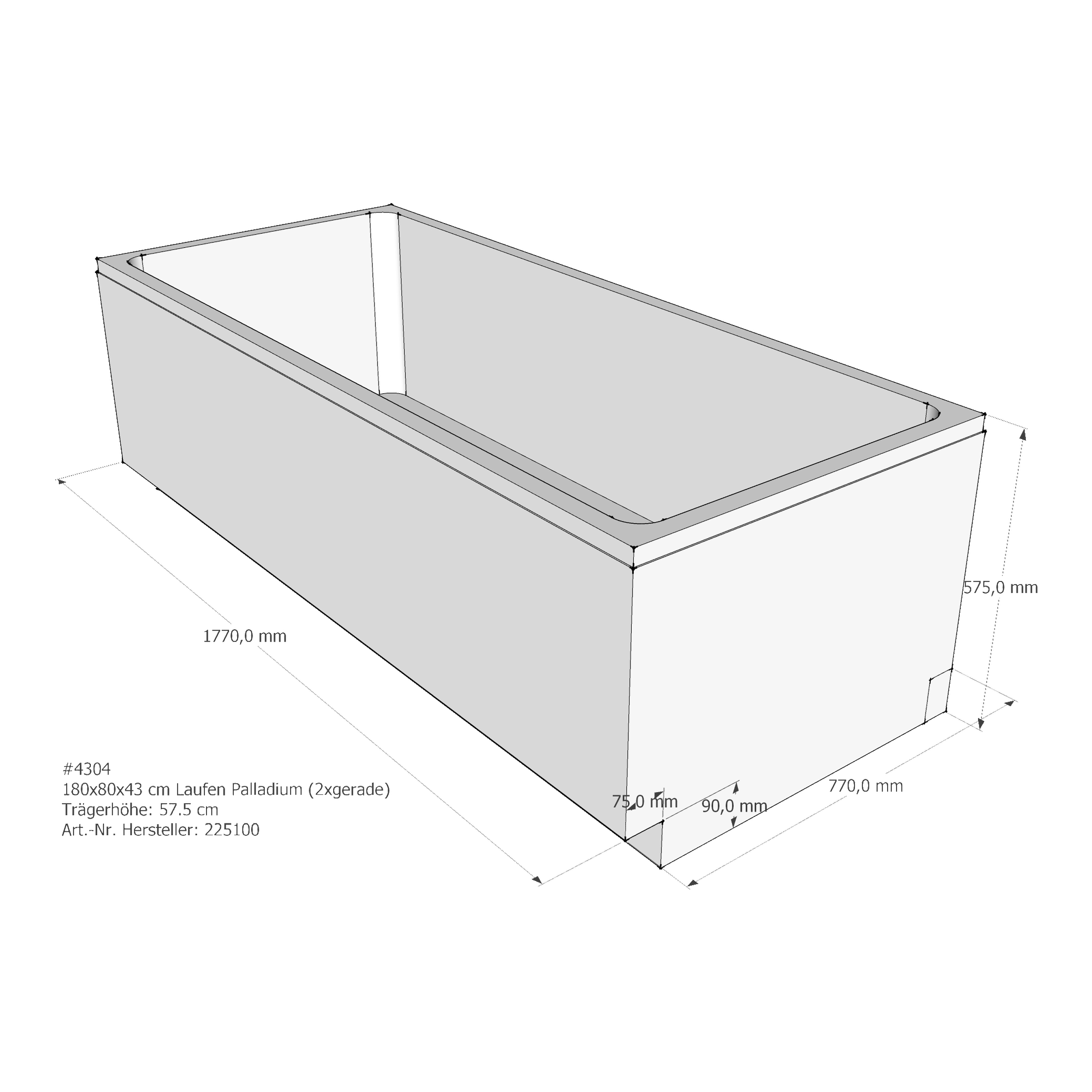Badewannenträger für Laufen Palladium 180 × 80 × 43 cm Badewannenträger für Laufen Palladium 180 × 80 × 43 cm