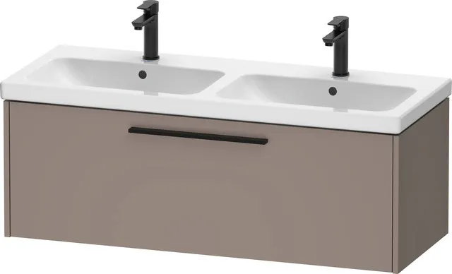 Duravit Waschtischunterschrank für Doppelwaschtisch Wandhängend „D-Code“ 118,4 × 40 × 46 cm in Basalt Matt