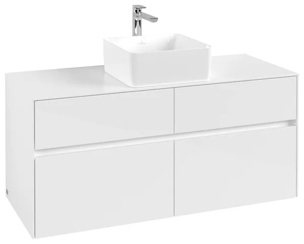 Villeroy & Boch Waschtischunterschrank „Collaro“ 1200 × 548 × 500 mm Glossy White, ohne Beleuchtung, für Becken mittig Villeroy & Boch Waschtischunterschrank „Collaro“ 1200 × 548 × 500 mm Glossy White, ohne Beleuchtung, für Becken mittig