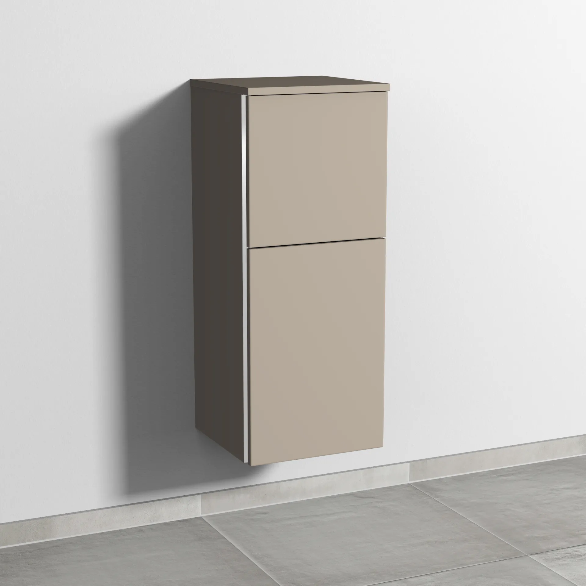Sanipa Mittelschrank „3way“ 350 × 850 × 345 mm Anschlag rechts, in Sandgrau (matt), Anschlag rechts