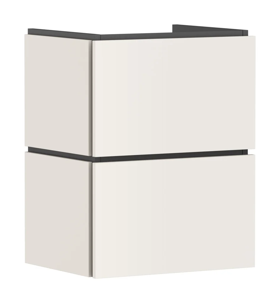 Hansgrohe Waschtischunterschrank Xilesa E, Sandbeige Matt, 480x380 mm, 2 Schubkästen PushOpen mit SoftClose, wandmontiert Hansgrohe Waschtischunterschrank Xilesa E, Sandbeige Matt, 480x380 mm, 2 Schubkästen PushOpen mit SoftClose, wandmontiert