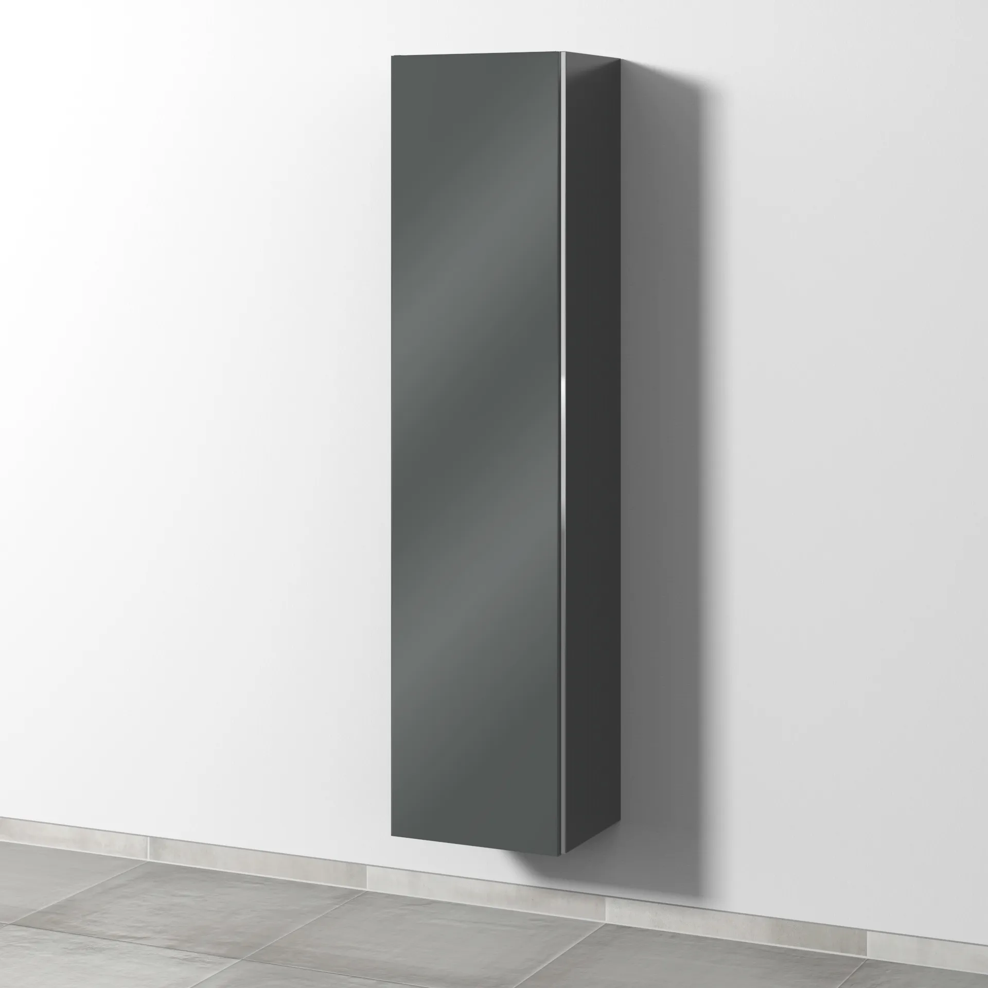 Sanipa Hochschrank „3way“ 400 × 1700 × 345 mm Anschlag links, in Anthrazit (glanz), Anschlag links
