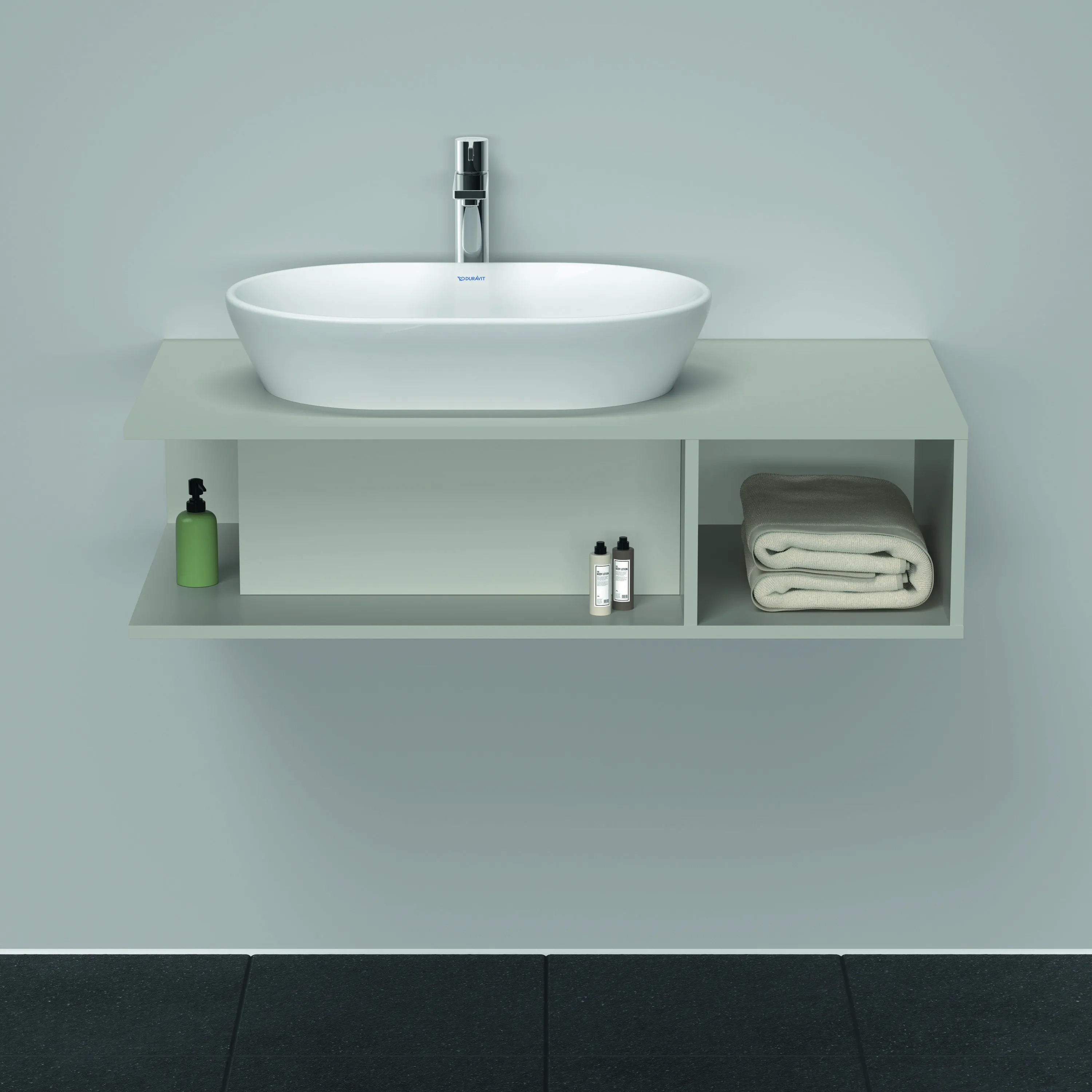 Duravit Waschtischunterschrank wandhängend „D-Neo“ 100 × 26 × 55 cm Betongrau Matt Duravit Waschtischunterschrank wandhängend „D-Neo“ 100 × 26 × 55 cm Betongrau Matt