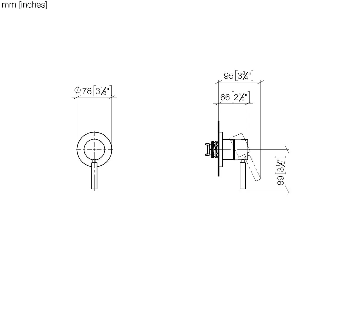 Dornbracht UP-Einhandbatterie mit Abdeckplatte Chrom