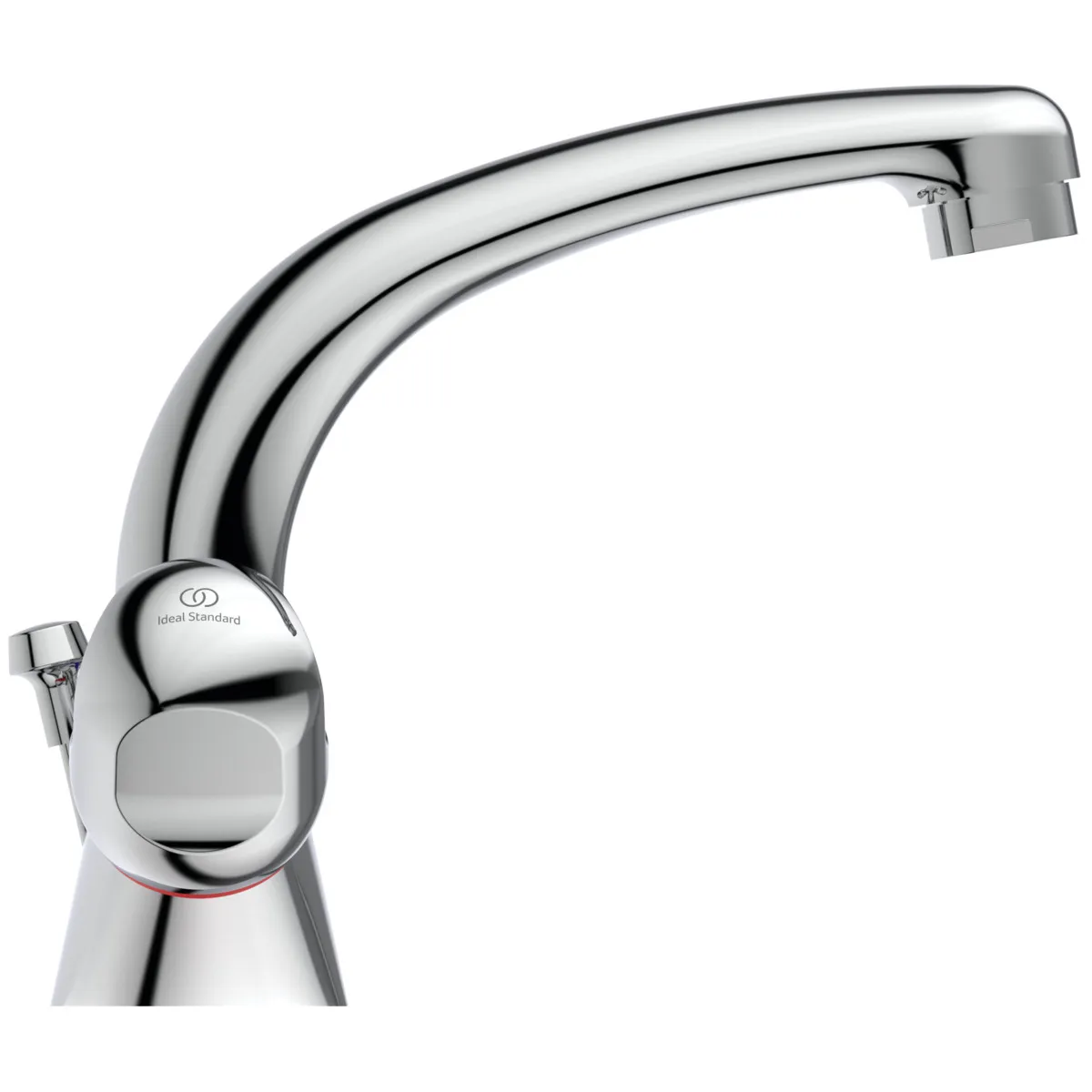 Zweigriff-Waschtischarmatur Alpha, mit Ablaufgarnitur, Ausladung 120mm, Auslaufhöhe 120mm, Chrom Zweigriff-Waschtischarmatur Alpha, mit Ablaufgarnitur, Ausladung 120mm, Auslaufhöhe 120mm, Chrom