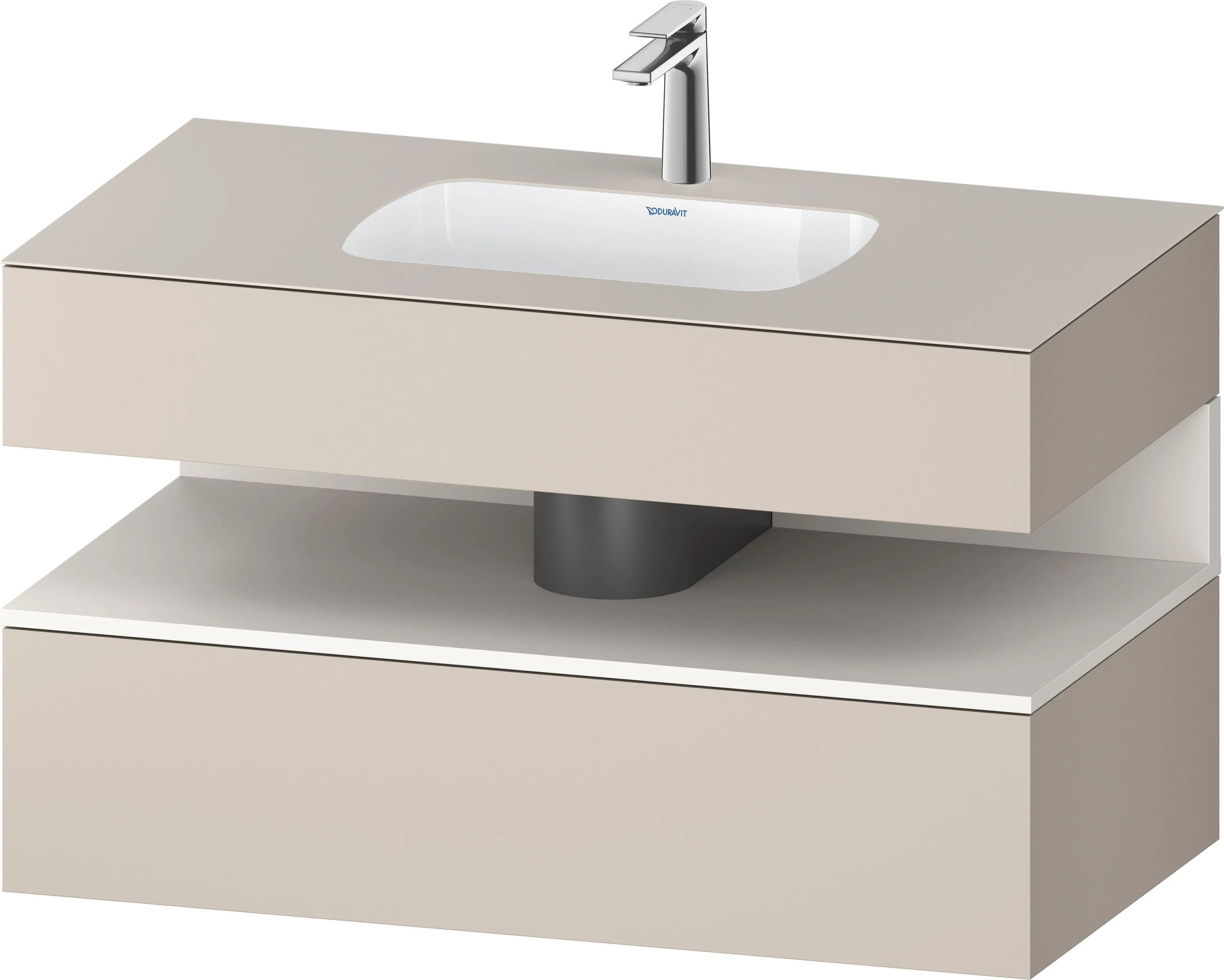 Einbauwaschtisch mit Konsolenwaschtischunterbau „Qatego“ 100 × 55 × 60 cm, mit Beleuchtung Einbauwaschtisch mit Konsolenwaschtischunterbau „Qatego“ 100 × 55 × 60 cm, mit Beleuchtung