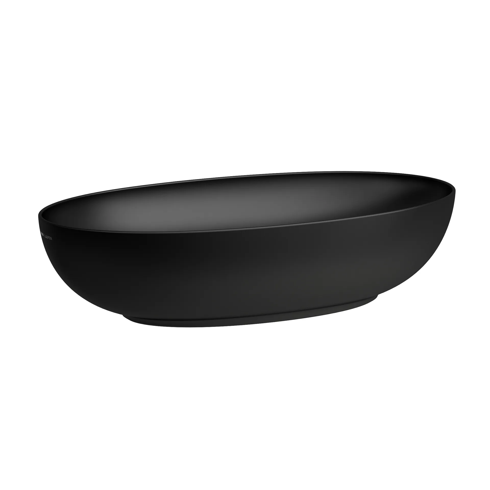 Laufen Waschtisch-Schale ILBAGNOALESSI, oval, 380x700x170 mm, Schwarz matt, inkl. Ablaufventil mit Ventilabdeckung