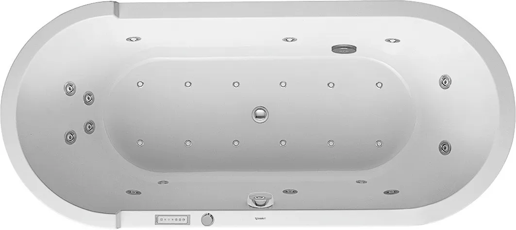 Duravit Whirlwanne „Starck“ freistehend oval 1800 × 800 mm mit Combi-System E, in Weiß Duravit Whirlwanne „Starck“ freistehend oval 1800 × 800 mm mit Combi-System E, in Weiß