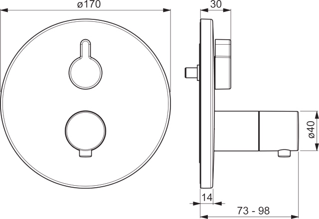 HA Fertigmontageset für Brausebatterie HANSAVAROX PRO 4057 Rosette rund Chrom