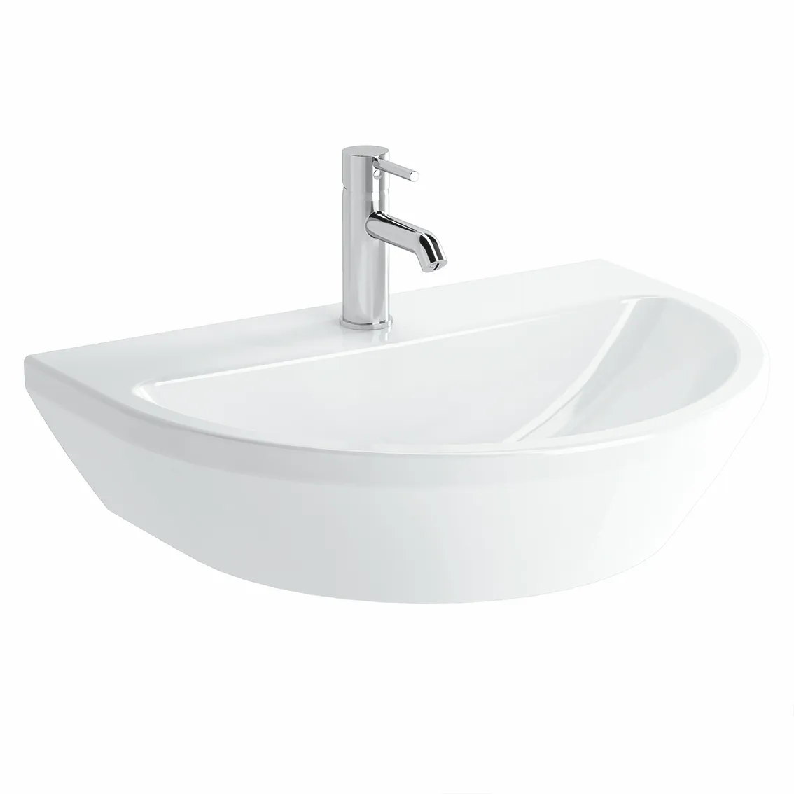 VitrA Integra Waschtisch 65 x 49 cm rund, Weiß Hochglanz, Oberflächenveredelung VitrA Clean VitrA Integra Waschtisch 65 x 49 cm rund, Weiß Hochglanz, Oberflächenveredelung VitrA Clean