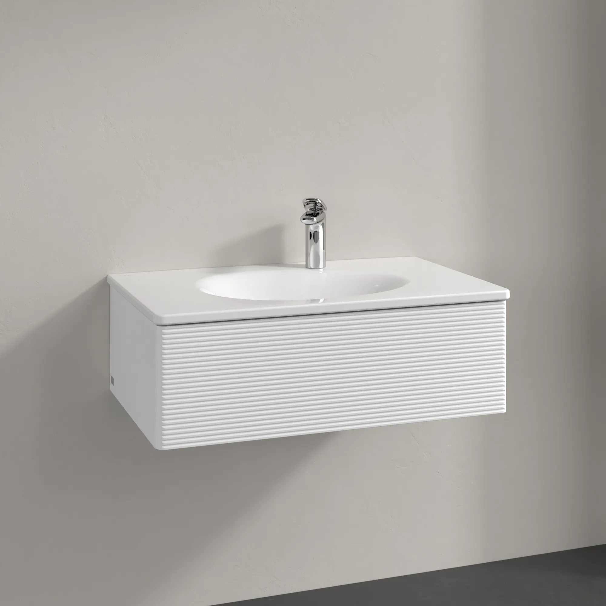 Villeroy & Boch Waschbeckenunterschrank Antao K01, 788x256x496mm, White Matt Lacquer, mit SoftClosing und Push-to-open Funktion