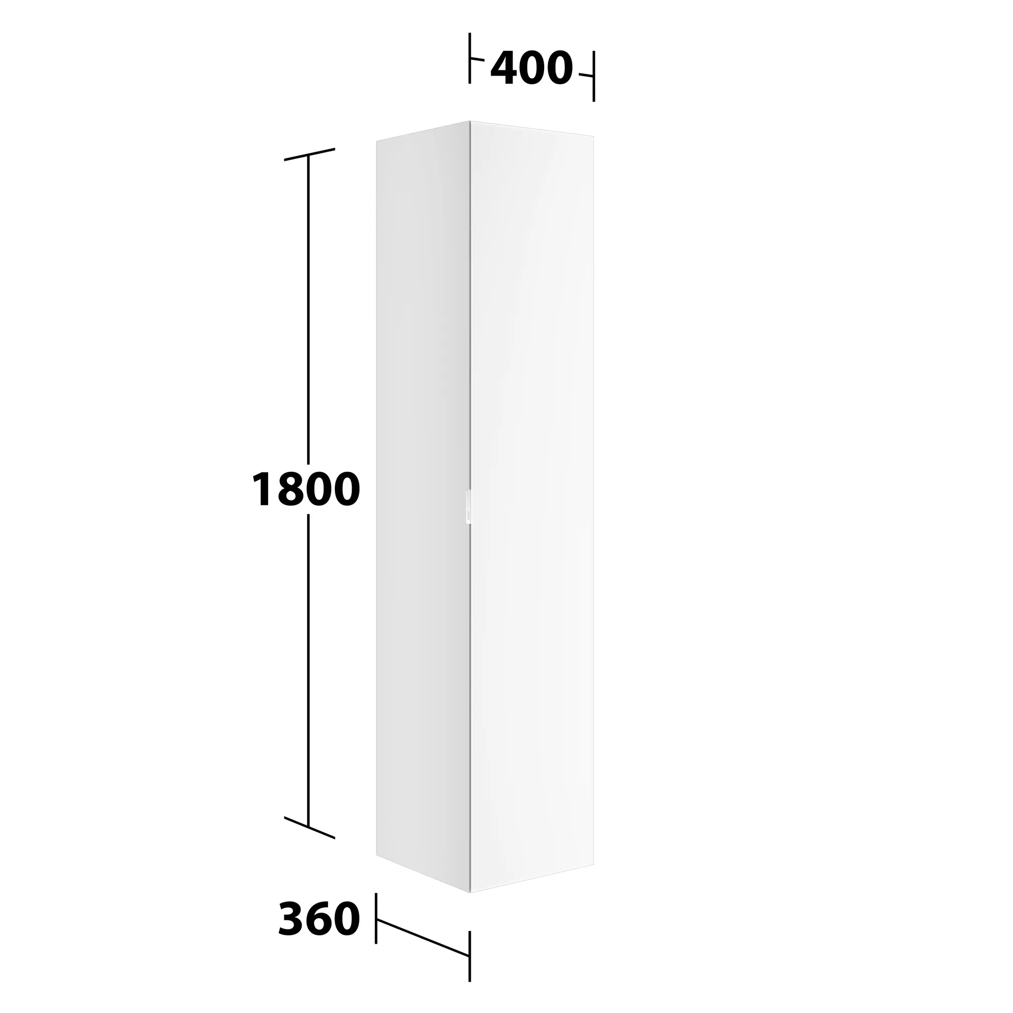 KEUCO Hochschrank „Edition 11 Art“ Weiß (Glas, satiniert), Weiß (Lack, seidenmatt), Anschlag rechts 400 × 1800 × 360 mm