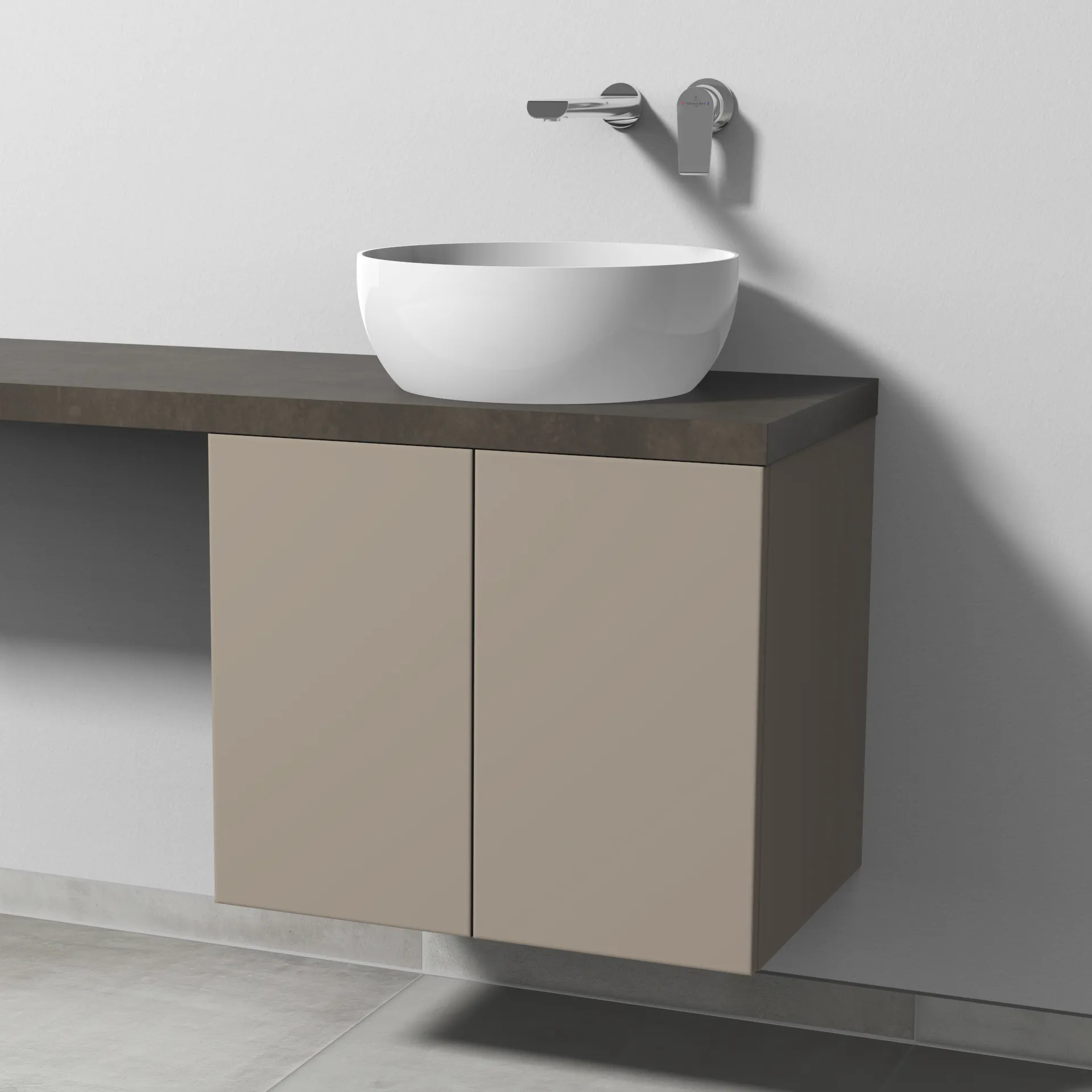 Sanipa Waschtischunterschrank „2morrow“ 600 × 510 × 420 mm in Sandgrau (matt)