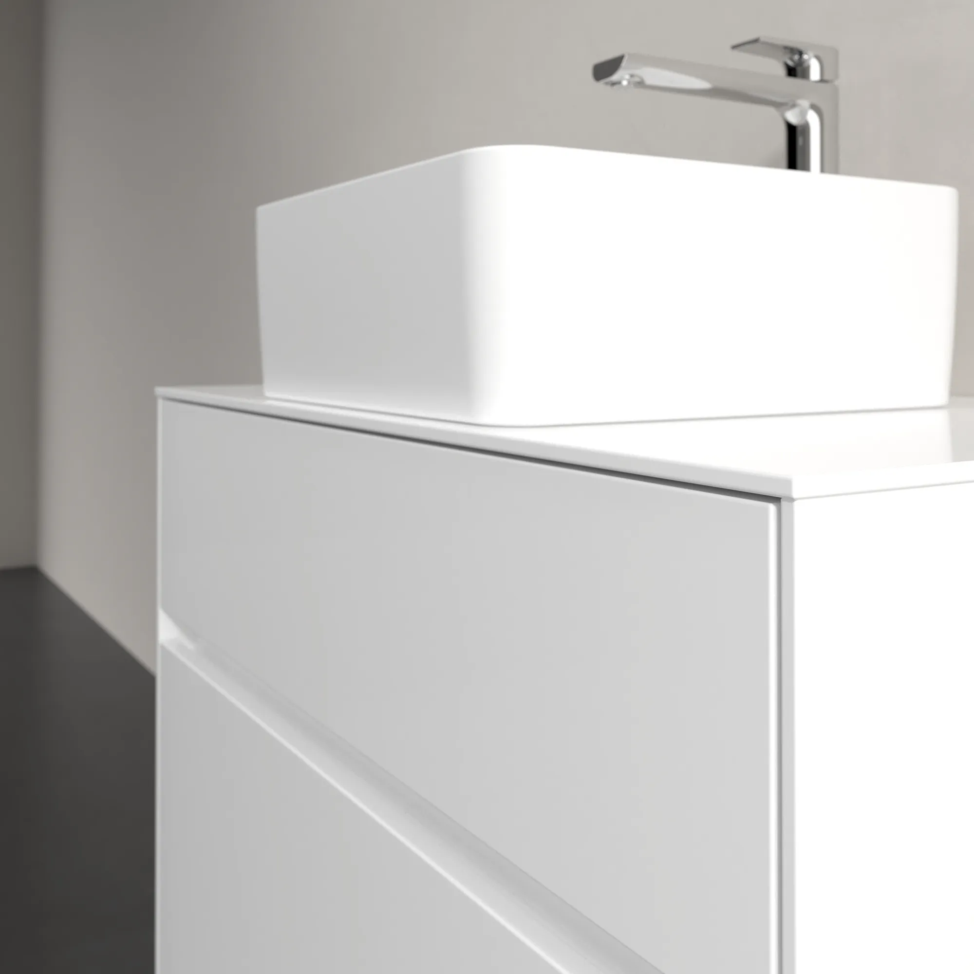 Villeroy & Boch Waschtischunterschrank „Collaro“ 800 × 548 × 500 mm Glossy White, ohne Beleuchtung, für Becken mittig