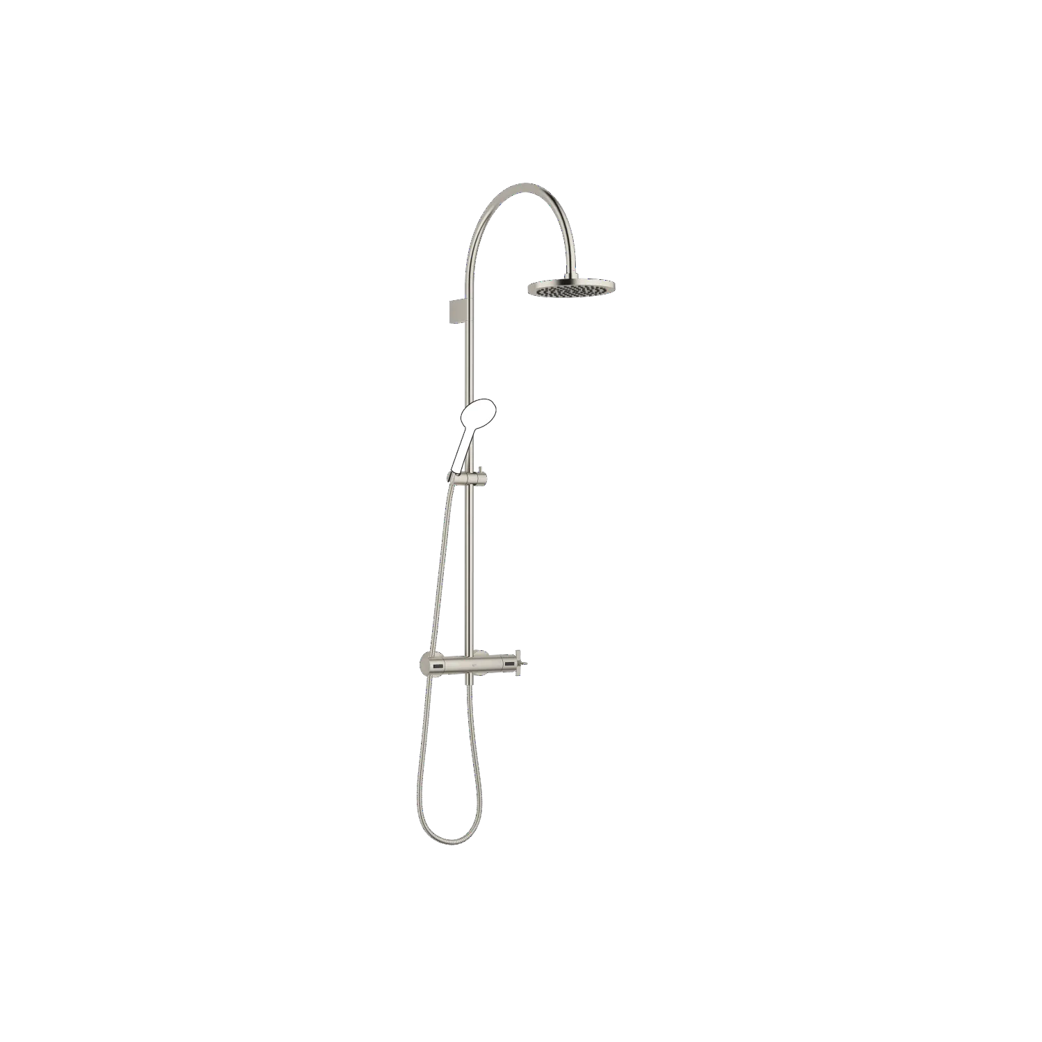 Dornbracht VAIA Showerpipe mit Brause-Thermostat ohne Handbrause FlowReduce - Platin gebürstet