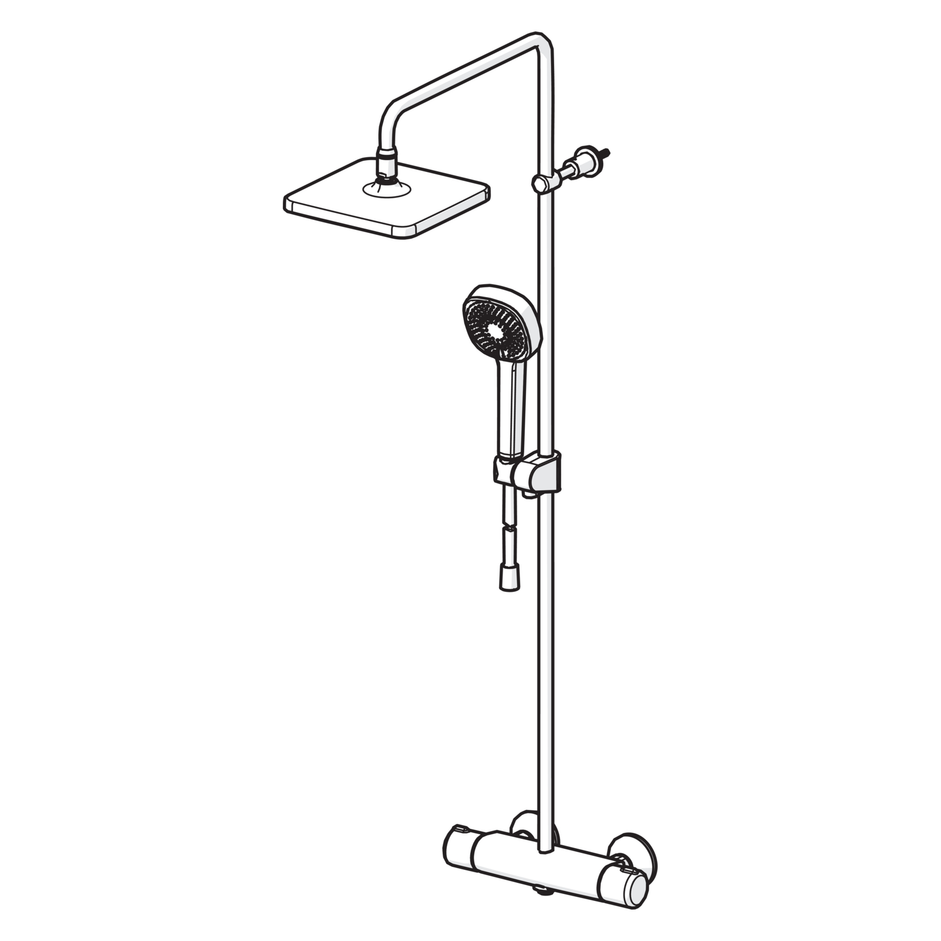 HA Regenbrause-Duscharmatur HANSAMICRA Style 4435 3-strahlig Ausladung 445 - 470 mm Chrom