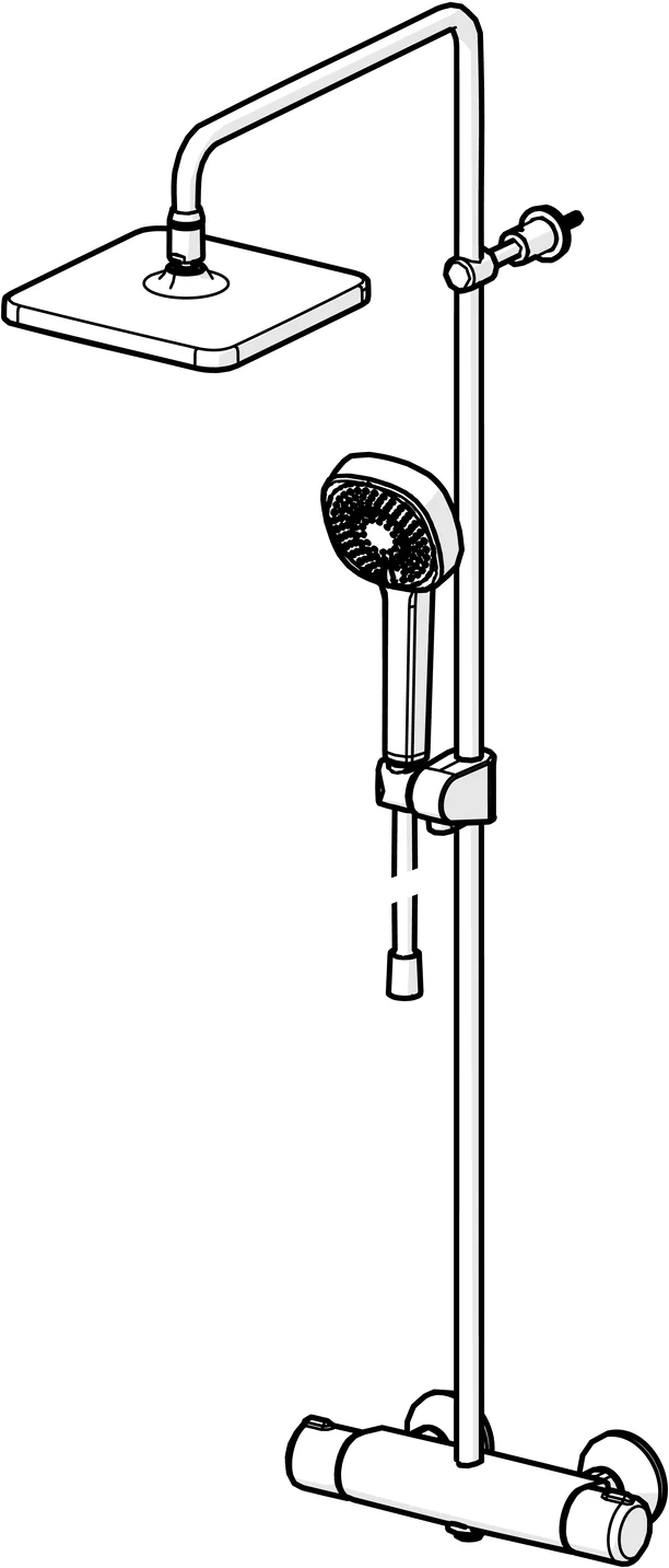 HansaMICRA Style Regenbrause-Duscharmatur 4435 3-strahlig Ausladung 445-470 mm Chrom