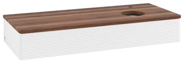 Villeroy & Boch Waschtischunterschrank „Antao“ 1200 × 190 × 500 mm White Matt Lacquer, für Becken rechts, mit Beleuchtung
