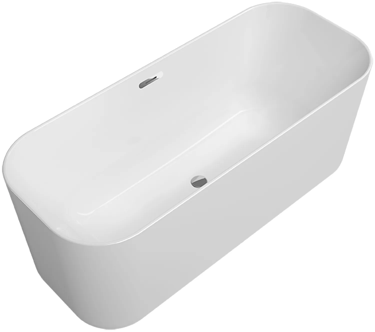 Villeroy & Boch Badewanne „Finion“ freistehend rechteck 170 × 70 cm, Mittelablauf in Weiß Alpin