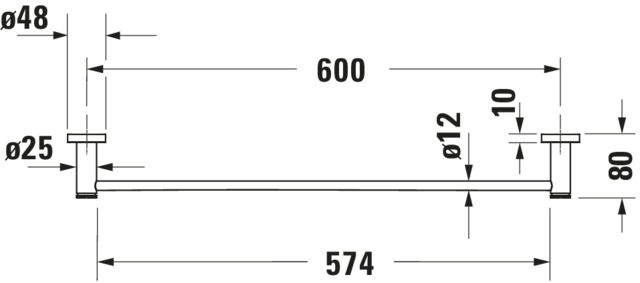 Badetuchhalter D-Code 630 mm, chrom