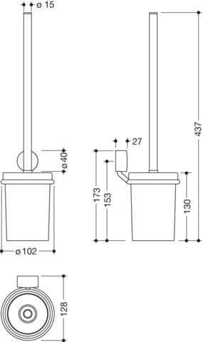 HEWI Toilettenbürstengarnitur „System 815“