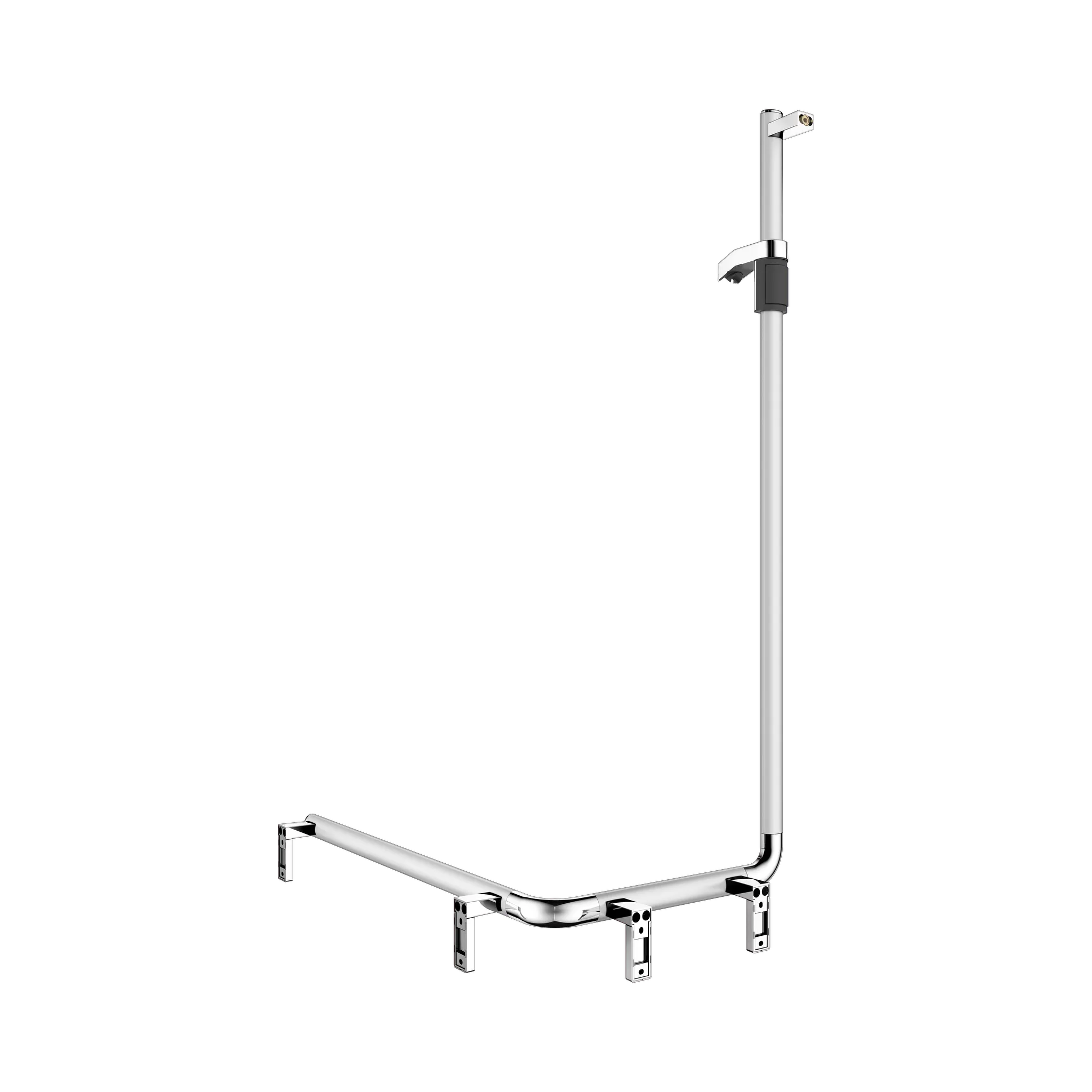KEUCO Duschhandlauf mit Brausestange „Axess“ 800 × 600 × 1300 mm Ausführung links, in Silber (eloxiert)