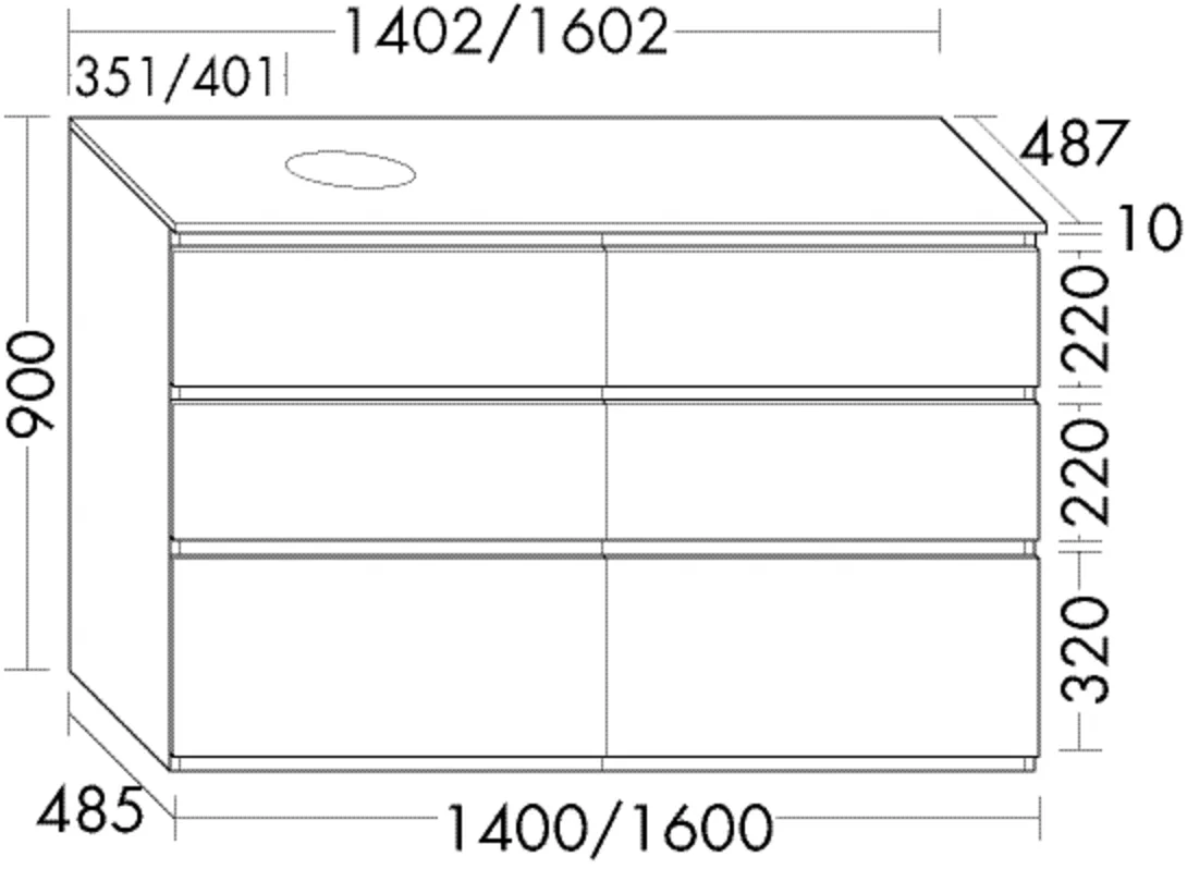 burgbad Badmöbelset „Lin20“ 160,2 × 90 cm in Lichtgrau Solid Matt