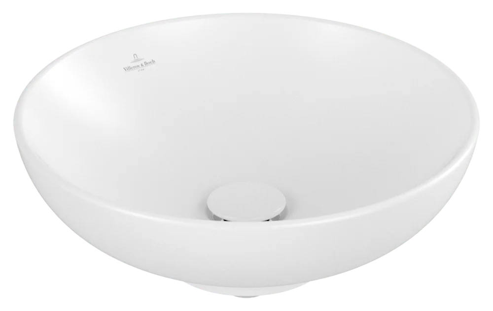 Villeroy & Boch Aufsatzwaschbecken Loop & Friends, 420x420x150 mm, Stone White CeramicPlus, TitanCeram, matt