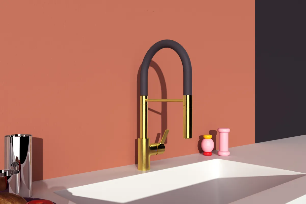 Ideal Standard Gusto Küchenarmatur BD417A2, Ausladung 225mm, Brushed Gold