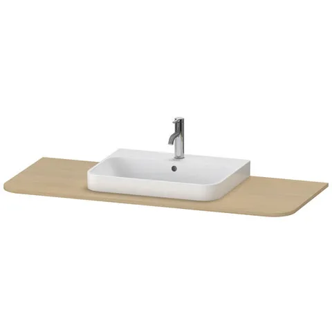 Duravit Konsole „Happy D.2 Plus“ Becken: mittig / Farbe: Mediterrane Eiche / Größe: 130 × 55 × 1,6 cm Duravit Konsole „Happy D.2 Plus“ Becken: mittig / Farbe: Mediterrane Eiche / Größe: 130 × 55 × 1,6 cm