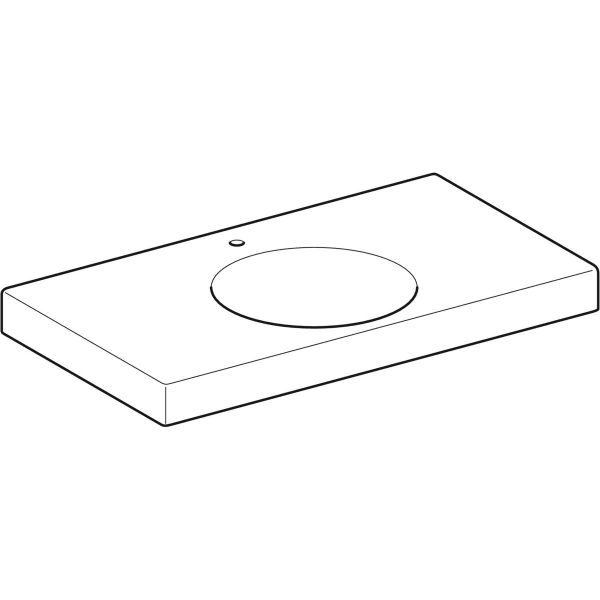Wandwaschtisch mit Ablagefläche „Preciosa II“, rechteckig 90 × 50 cm in weiß alpin
