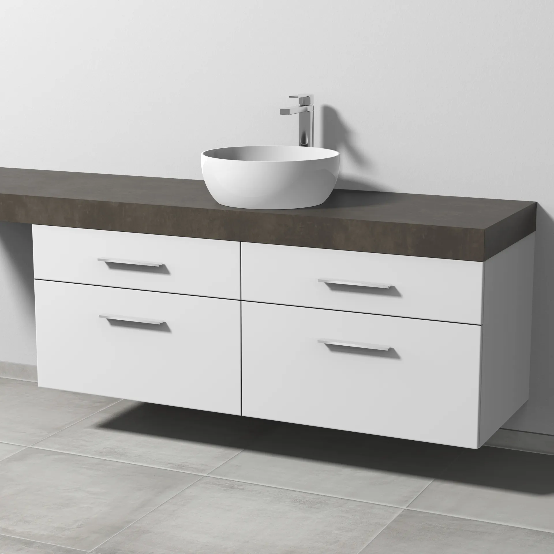 Sanipa Waschtischunterschrank „2morrow“ 1400 × 510 × 520 mm in Weiß (matt)