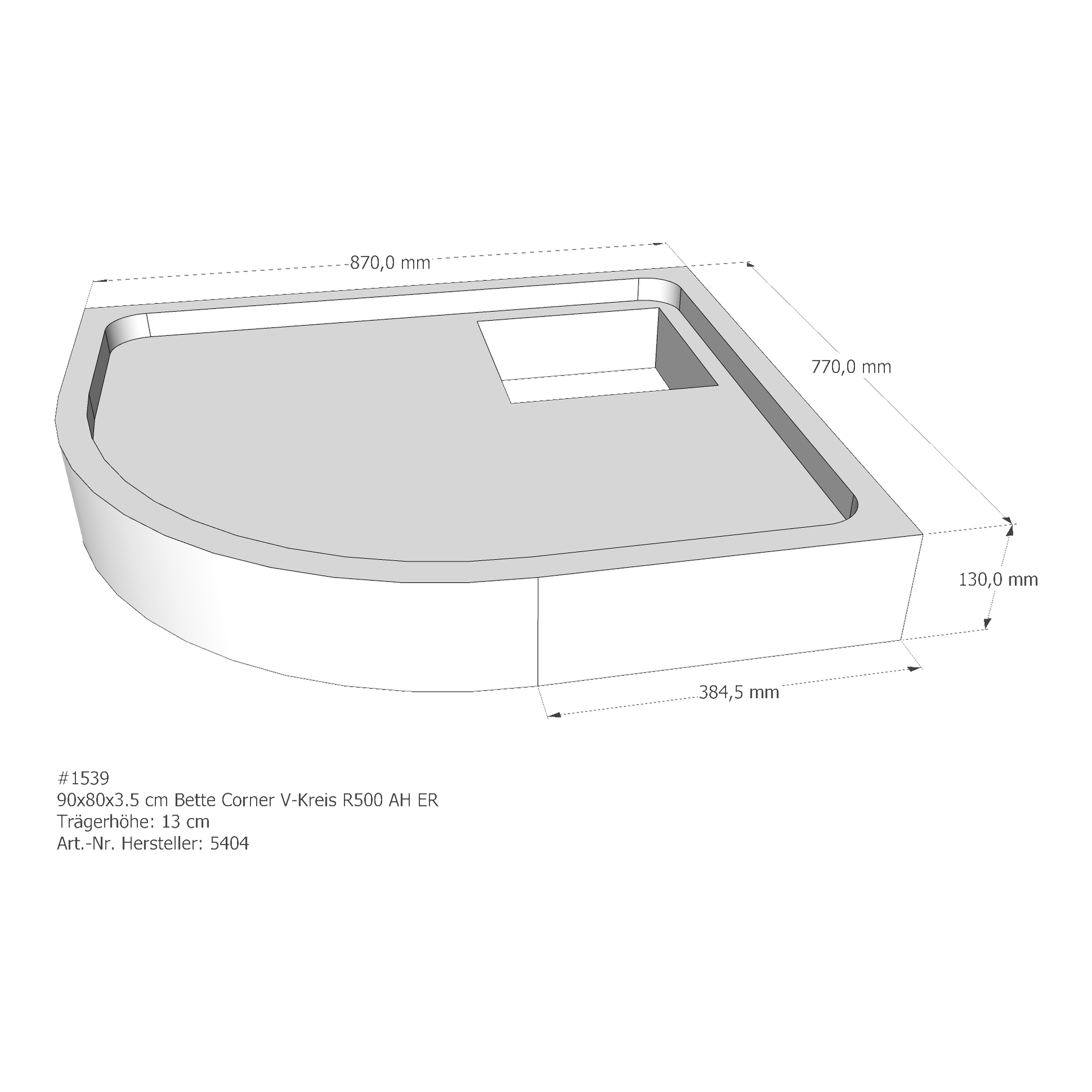 Duschwannenträger für Bette Corner 90 × 80 × 3,5 cm Breite: 80 cm / Länge: 90 cm Duschwannenträger für Bette Corner 90 × 80 × 3,5 cm Breite: 80 cm / Länge: 90 cm