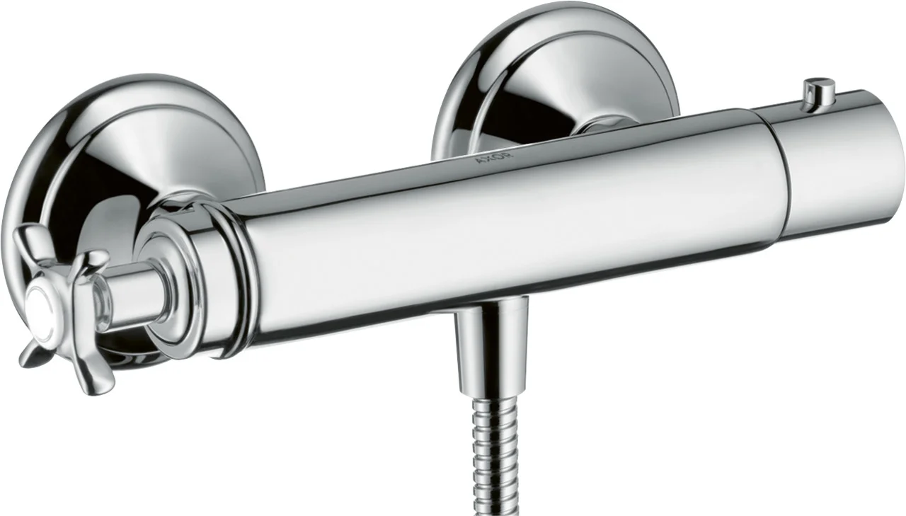 Hansgrohe AXOR Montreux Thermostatmischer Aufputz, Chrom, 150 ± 12 mm, DN15 S-Anschlüsse, max. Durchfluss 16 l/min bei 3 bar Hansgrohe AXOR Montreux Thermostatmischer Aufputz, Chrom, 150 ± 12 mm, DN15 S-Anschlüsse, max. Durchfluss 16 l/min bei 3 bar