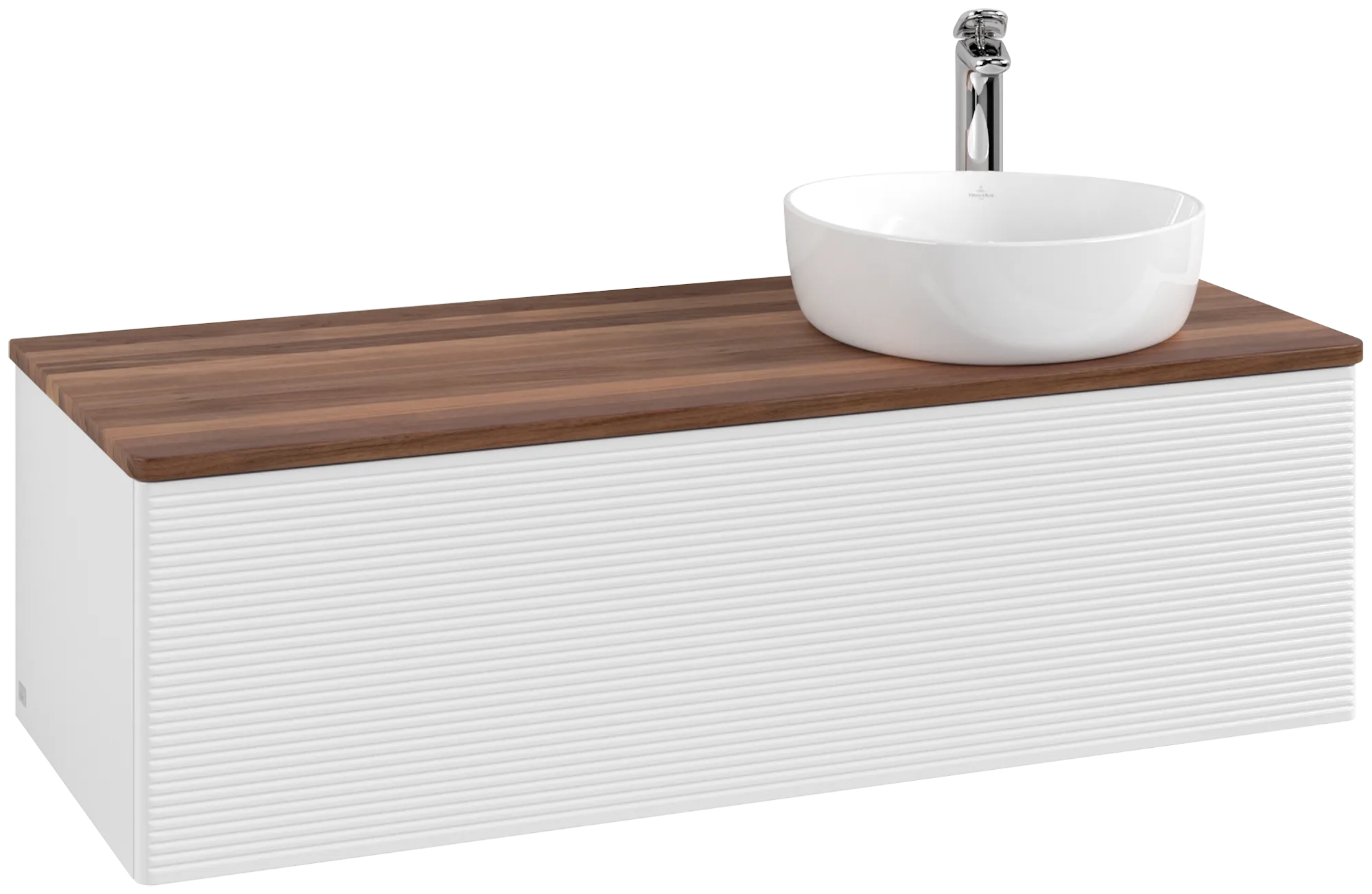 Villeroy & Boch Antao Waschbeckenunterschrank L34_5 1200x360x500mm Glossy White Lacquer / Warm Walnut