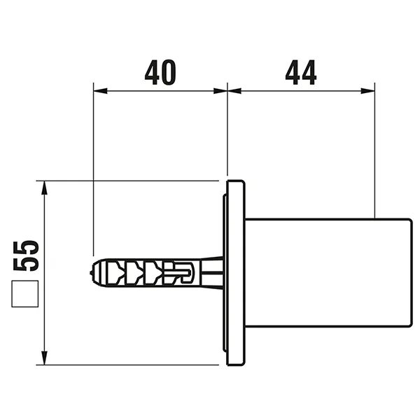 Laufen fester Handbrausehalter Quadriga, Edelstahl, Ausladung 44mm, quadratische Rosette Laufen fester Handbrausehalter Quadriga, Edelstahl, Ausladung 44mm, quadratische Rosette
