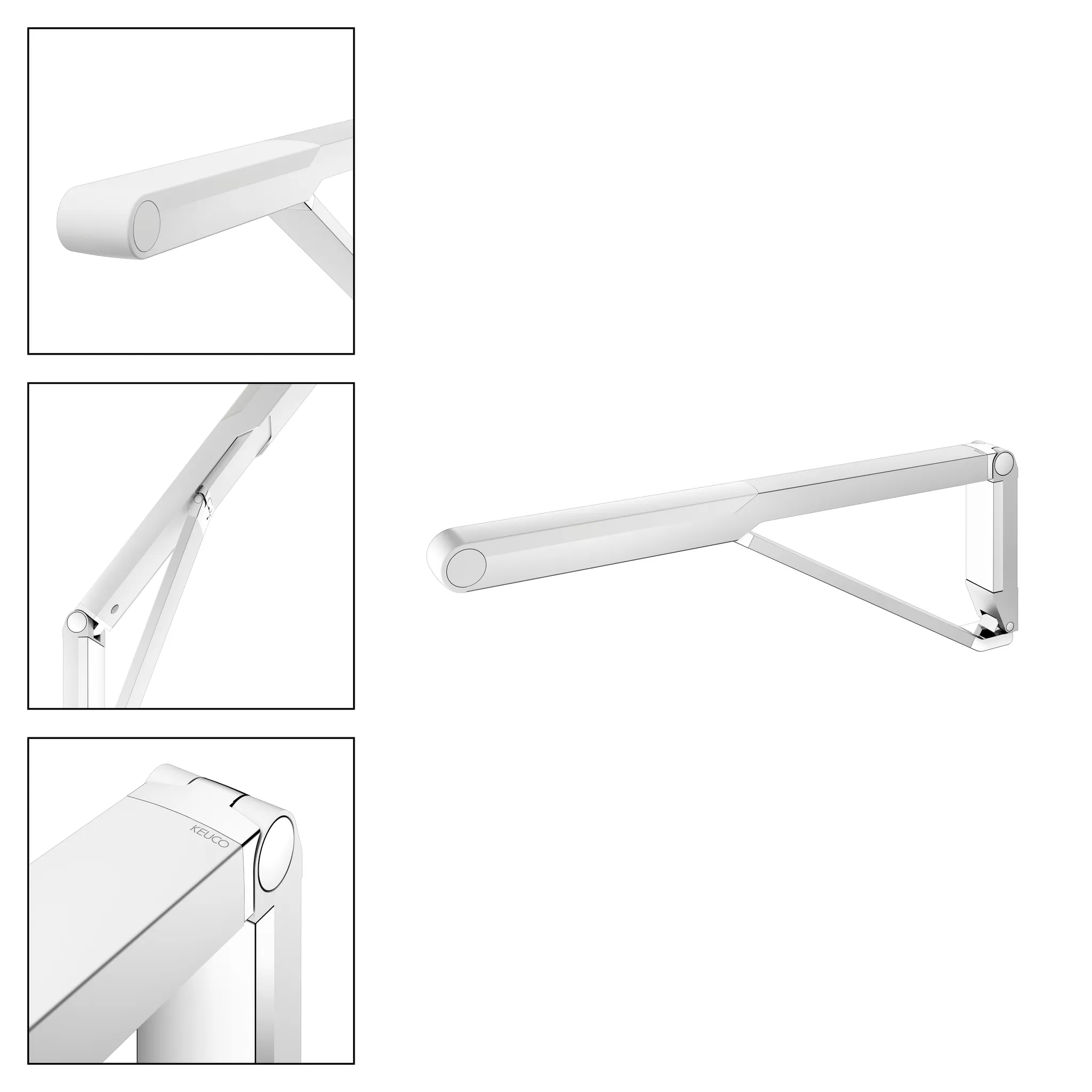 AXESS Stützklappgriff WC 700 mm silber-eloxiert/weiß