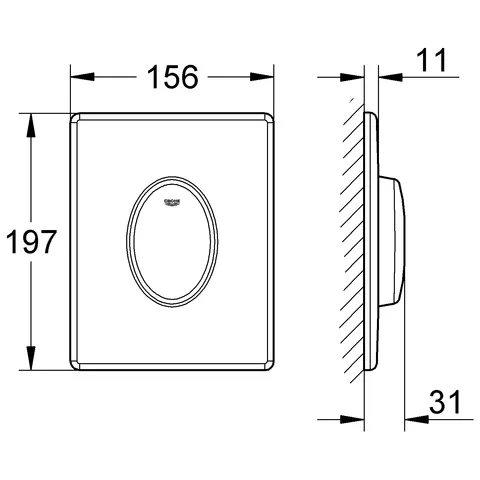 Grohe Skate Air WC-Betätigung 38564, 1-Menge senkrecht, chrom Grohe Skate Air WC-Betätigung 38564, 1-Menge senkrecht, chrom