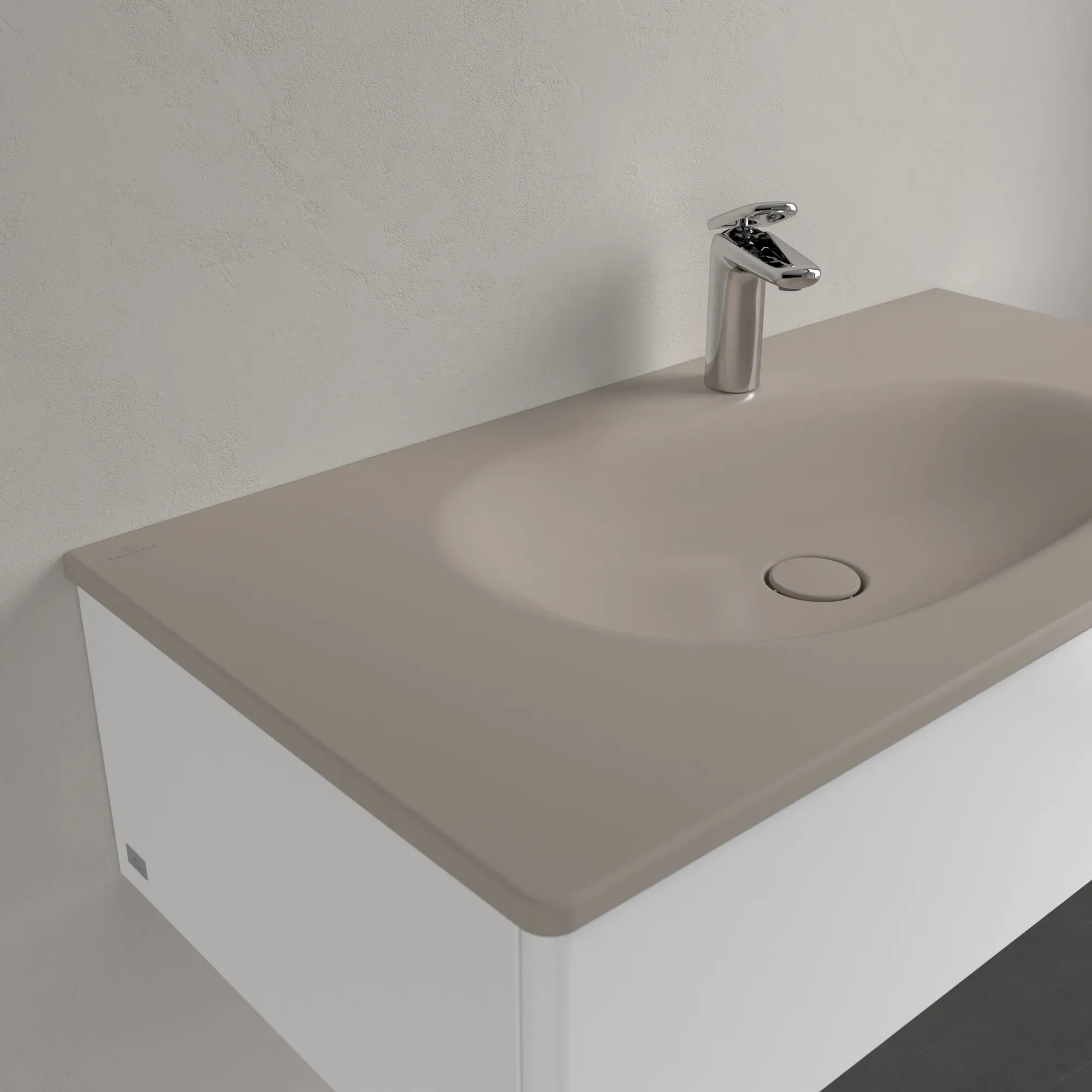 Villeroy & Boch Wandwaschtisch „Antao“ 1000 × 500 × 150 mm, für Becken mittig in Almond