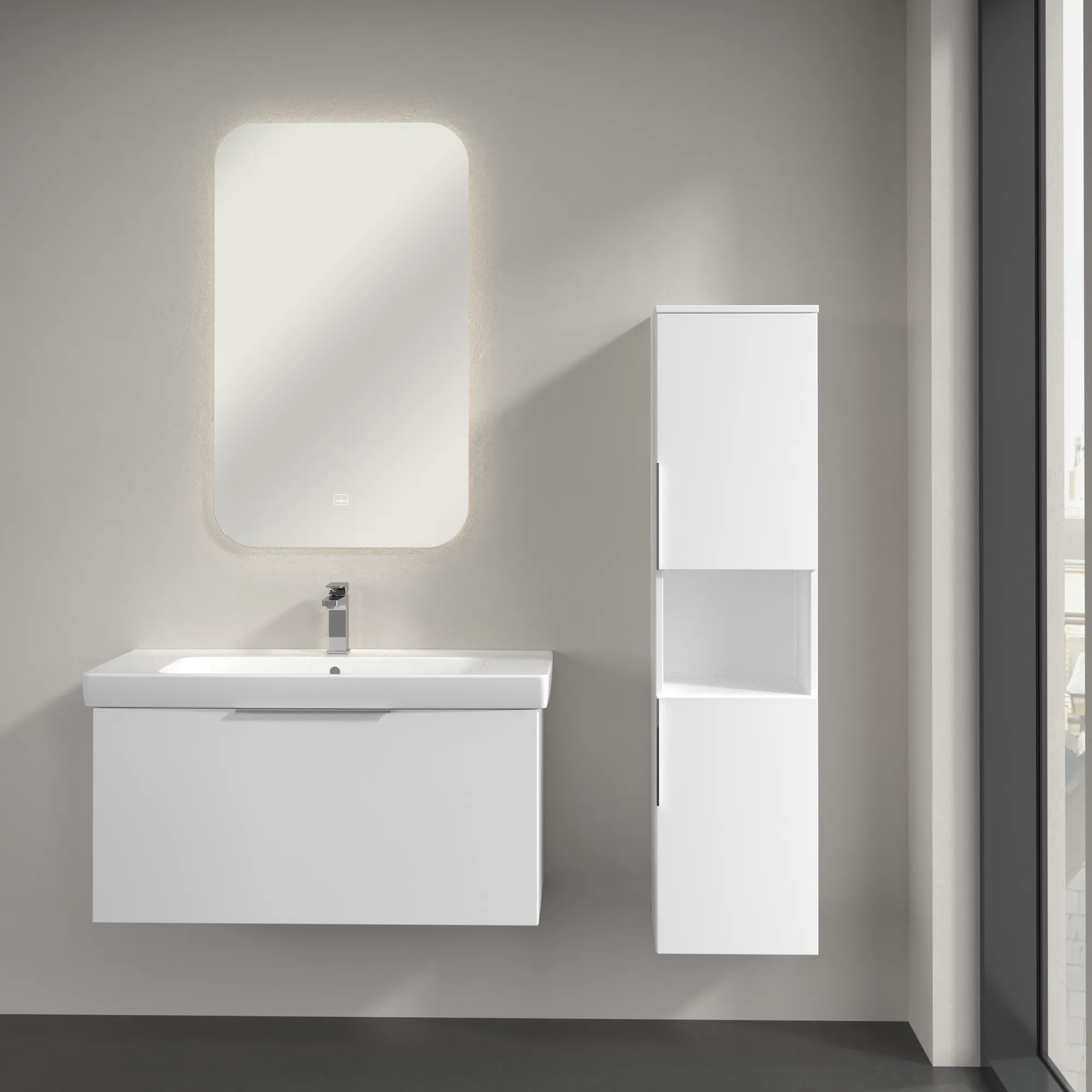 Villeroy & Boch Hochschrank „Architectura“ 35 × 140 cm Weiß Matt, Anschlag links Villeroy & Boch Hochschrank „Architectura“ 35 × 140 cm Weiß Matt, Anschlag links