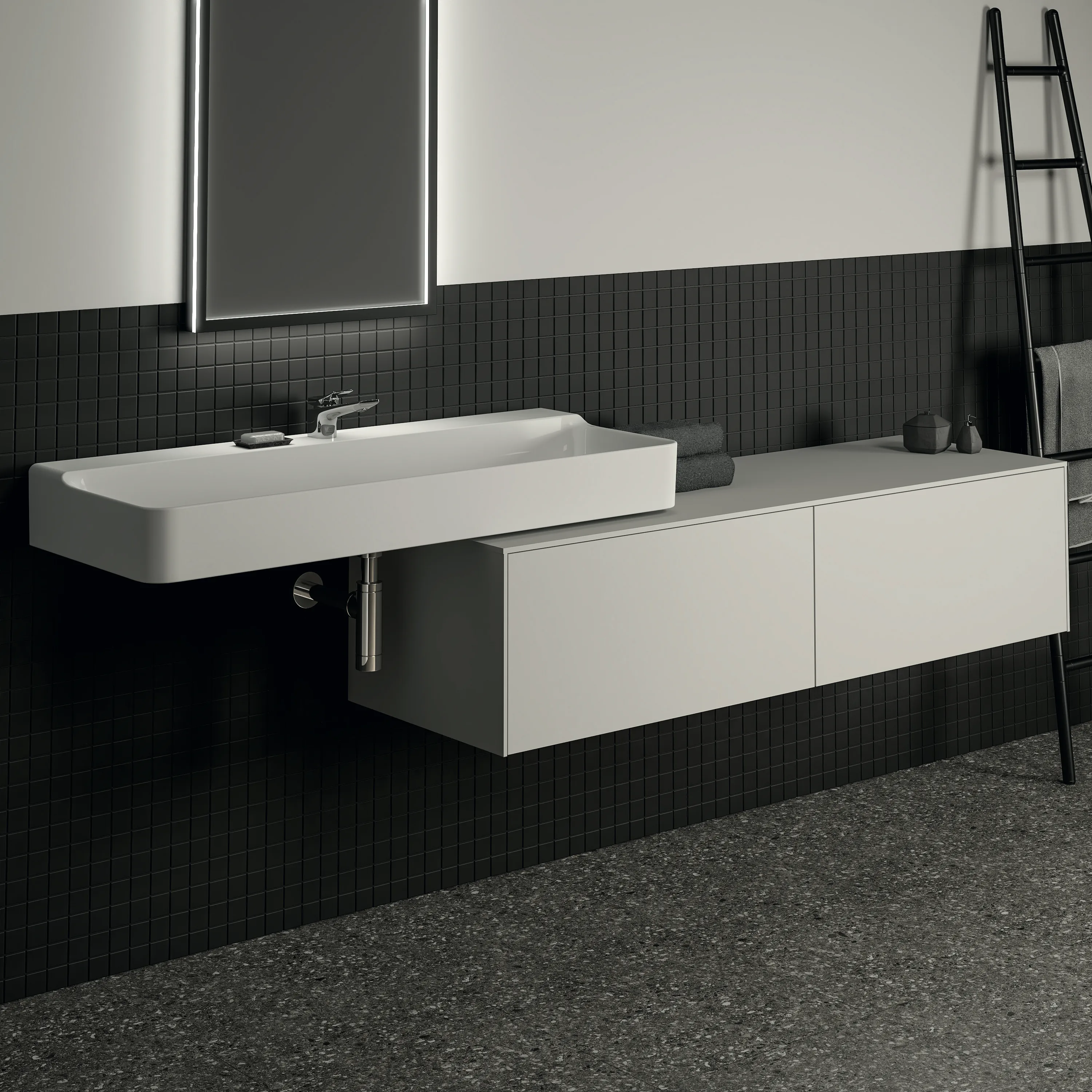 Ideal Standard Waschtischunterschrank „Conca“ 158,7 × 37 × 50,5 cm Weiß matt lackiert