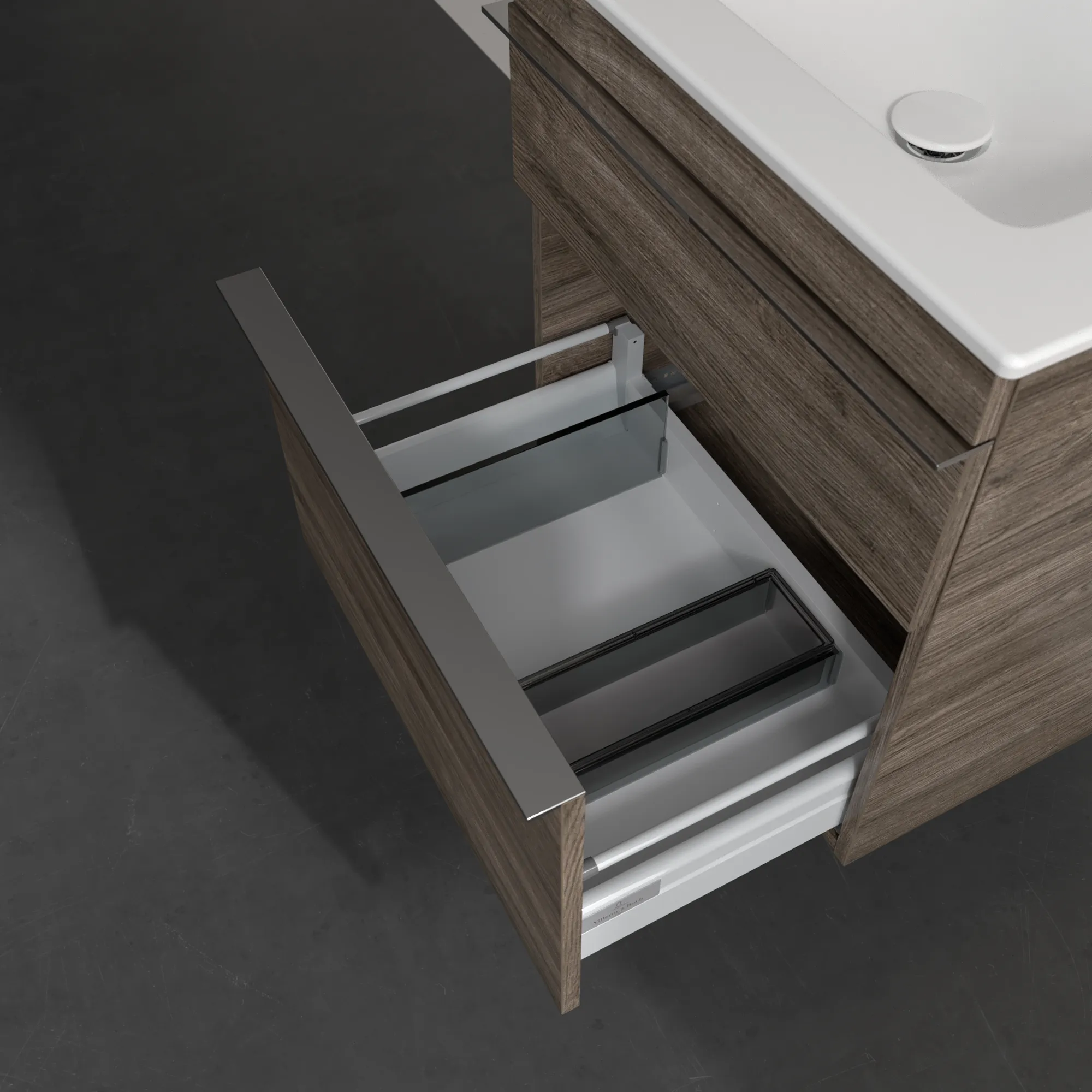 Villeroy & Boch Waschtischunterschrank „Venticello“ für Schrankwaschtisch 553 × 590 × 502 mm Stone Oak, für Becken mittig